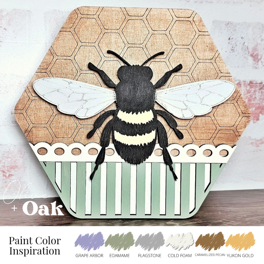 DIY Rustic Bee Hexagon Sign