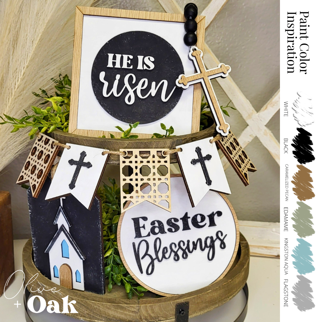 DIY He is Risen Tier Tray Set