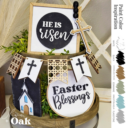 DIY He is Risen Tier Tray Set