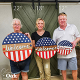 DIY Welcome Stars + Stripes Door Hanger