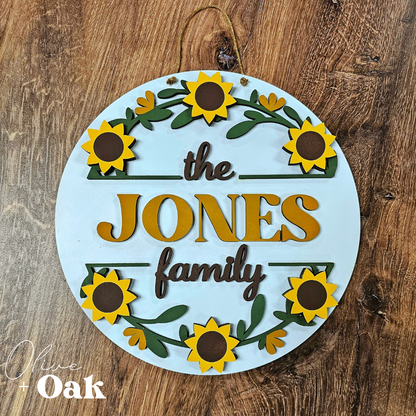 DIY Personalized Sunflower Door Hanger