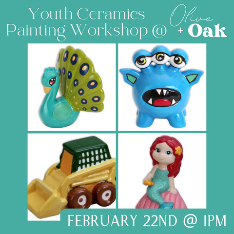 Youth Ceramic Painting Workshop - February 22 @ 1pm