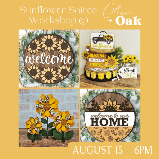 Sunflower Soiree Paint Night Workshop - August 15 @ 6pm