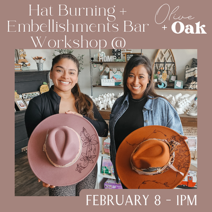 Hat Burning DIY Workshop - February 8 @ 1pm