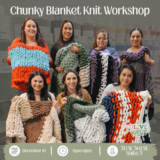 Chunky Knit Blanket Workshop - December 10 @ 6pm