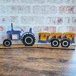 DIY Hay Ride Truck and Trailer Shelf Sitter