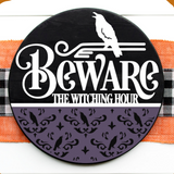 DIY Beware the Witching Hour Door Hanger