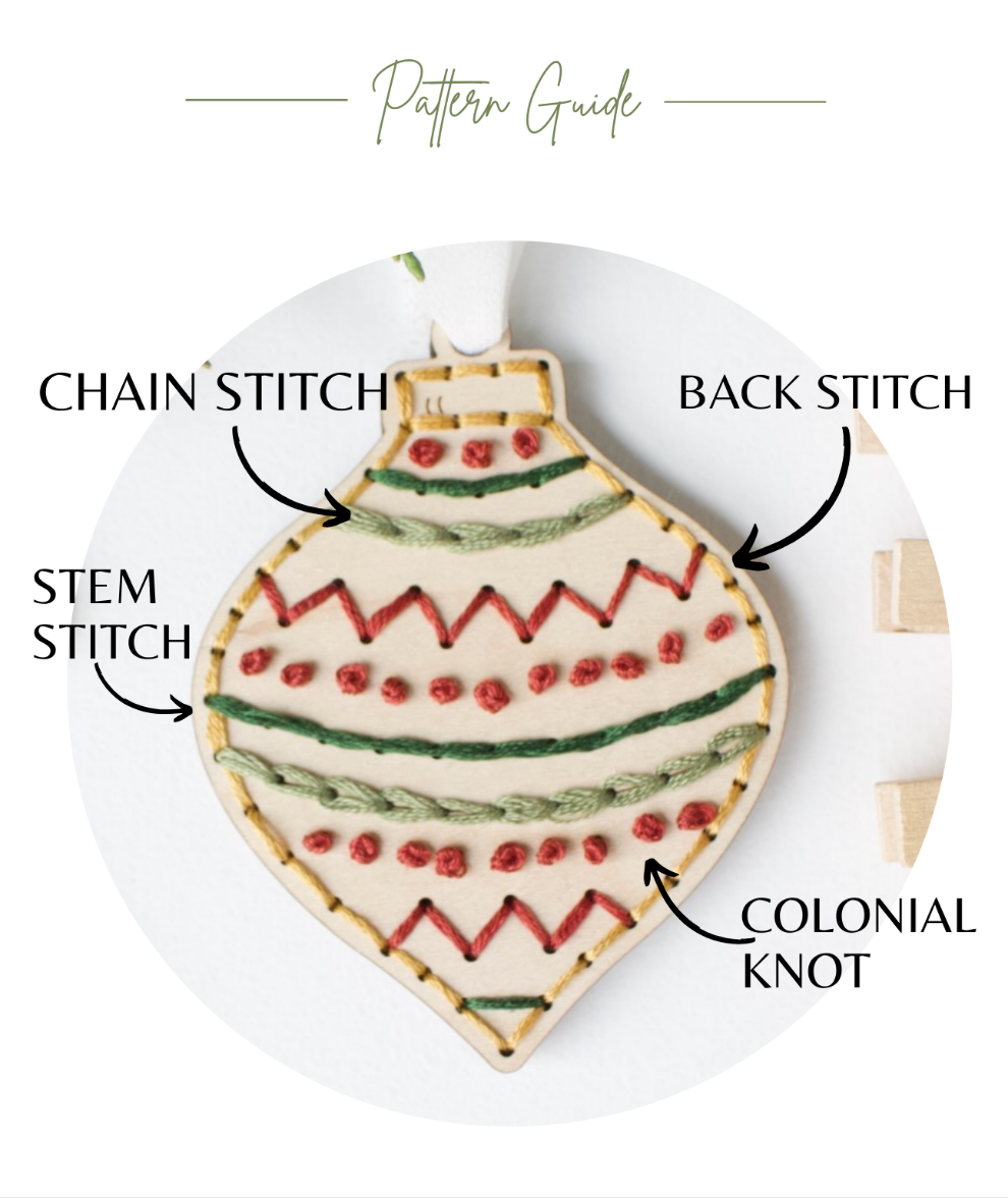 Wood Embroidery Kit - Ornament 3