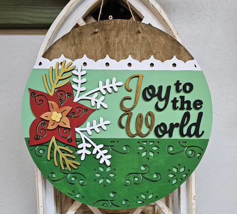 DIY Joy to the World Door Hanger