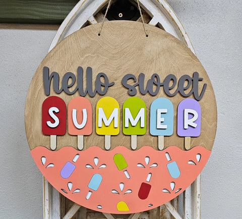 DIY Hello Sweet Summer Door Hanger