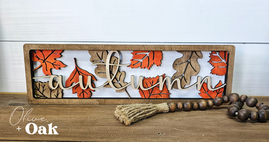 DIY Autumn Leaves Chunky Shelf Sitter