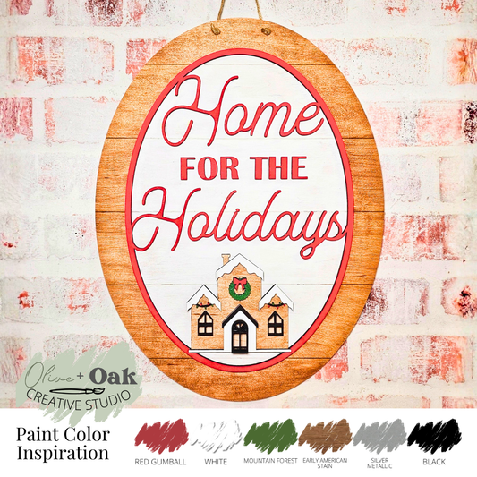 DIY Home for the Holidays Door Hanger