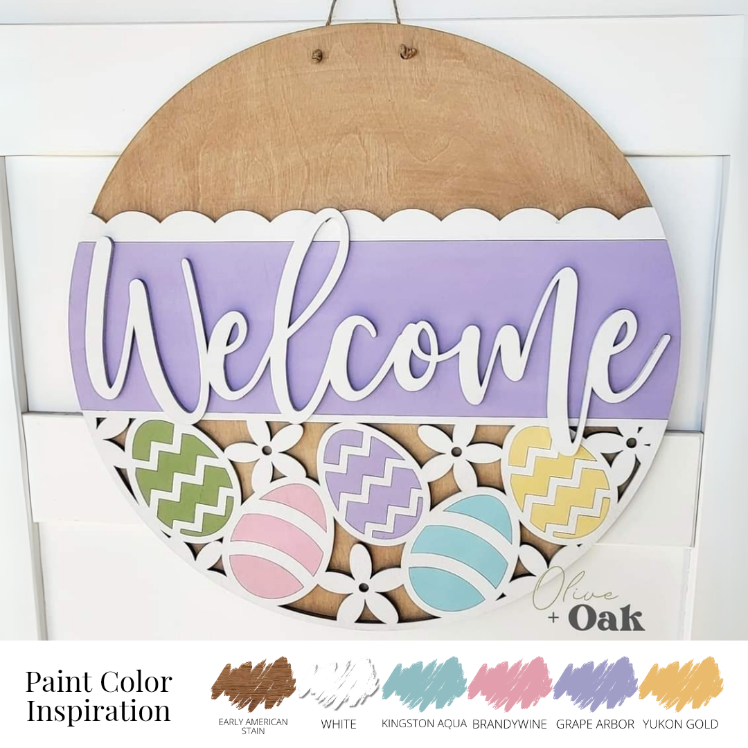 DIY Easter Egg Welcome Door Hanger