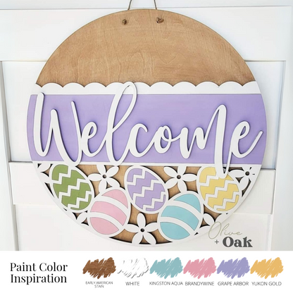 DIY Easter Egg Welcome Door Hanger