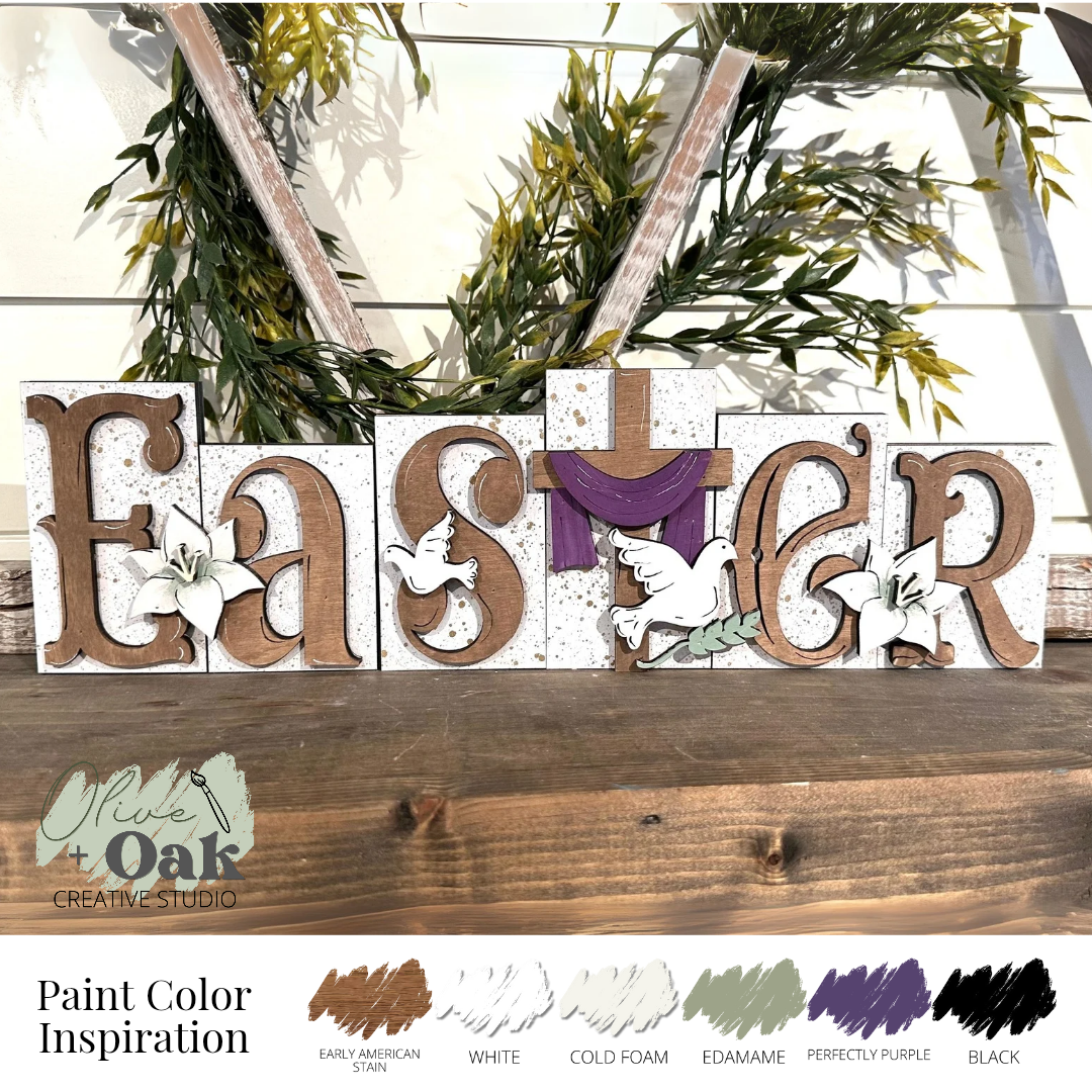 DIY Easter Block Shelf Sitter