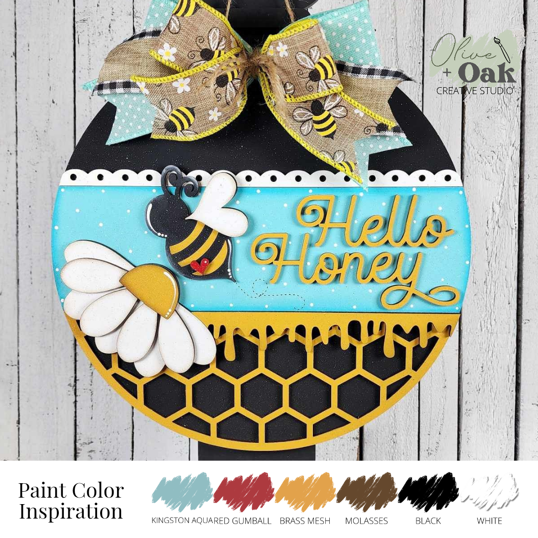 DIY Hello Honey Bee Door Hanger