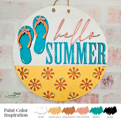 DIY Hello Summer Flip-Flop Door Hanger