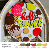 DIY Hello Summer Ice Cream Door Hanger