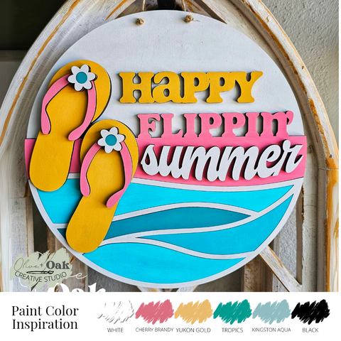 DIY Happy Flippin' Summer Door Hanger