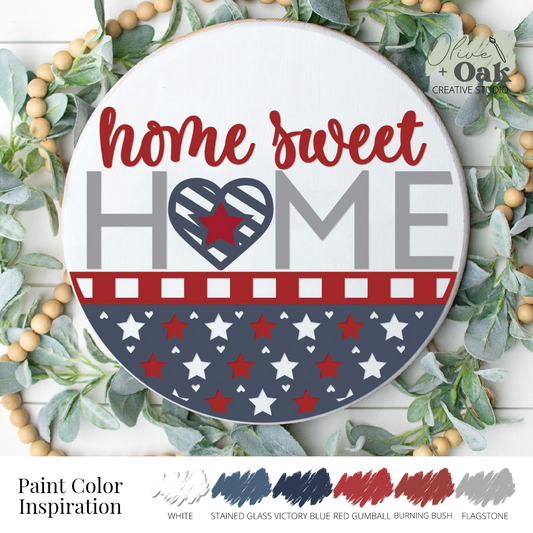 DIY Patriotic Home Sweet Home Heart Door Hanger