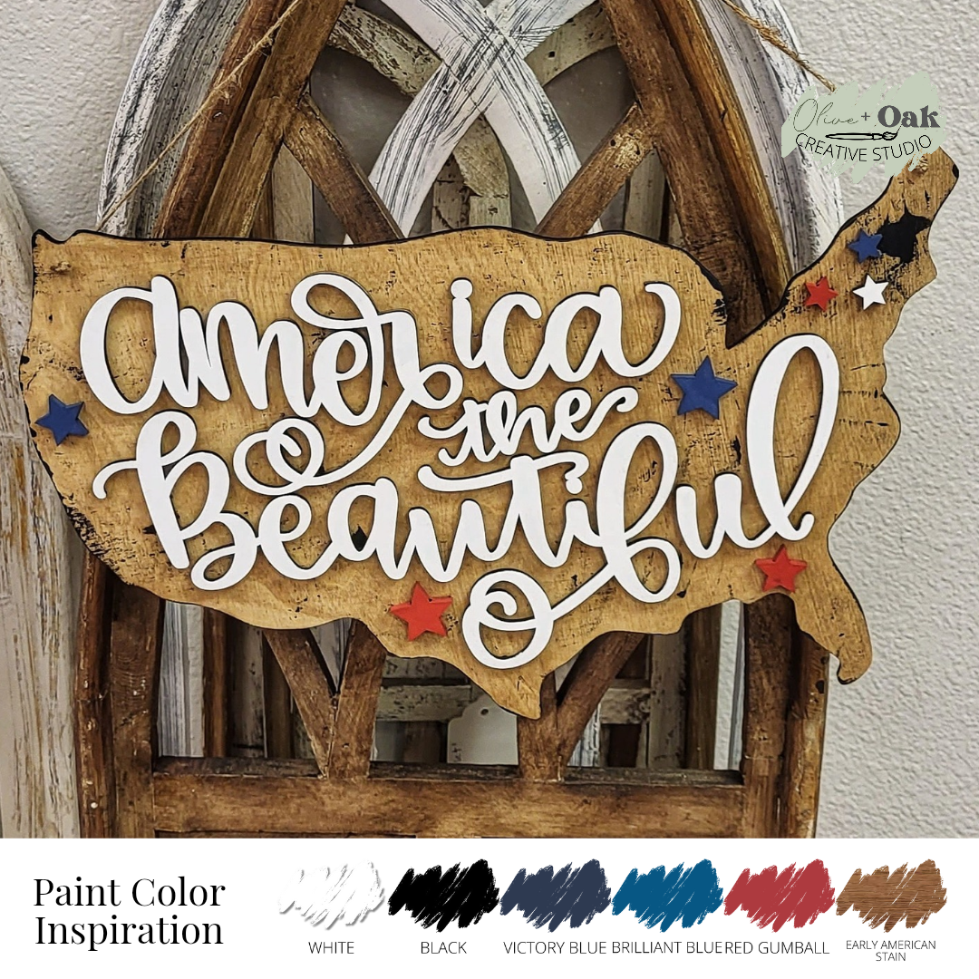 DIY America the Beautiful Door Hanger