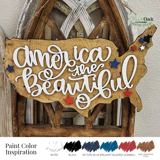 DIY America the Beautiful Door Hanger