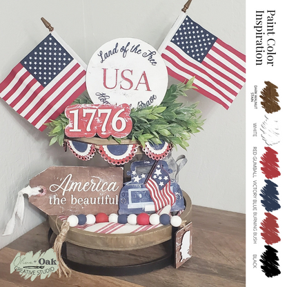 DIY America the Beautiful Tier Tray Set