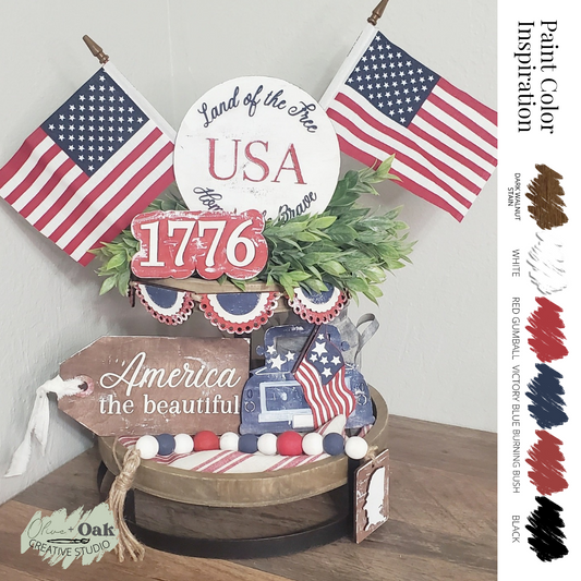 DIY America the Beautiful Tier Tray Set