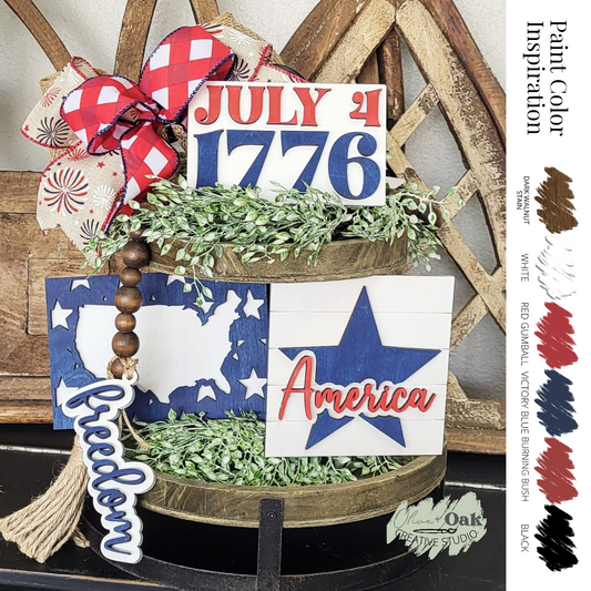 DIY 4th of July Tier Tray Set