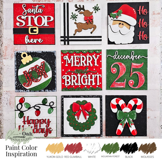 DIY Mini Classic Christmas Square Signs *Inserts ONLY*