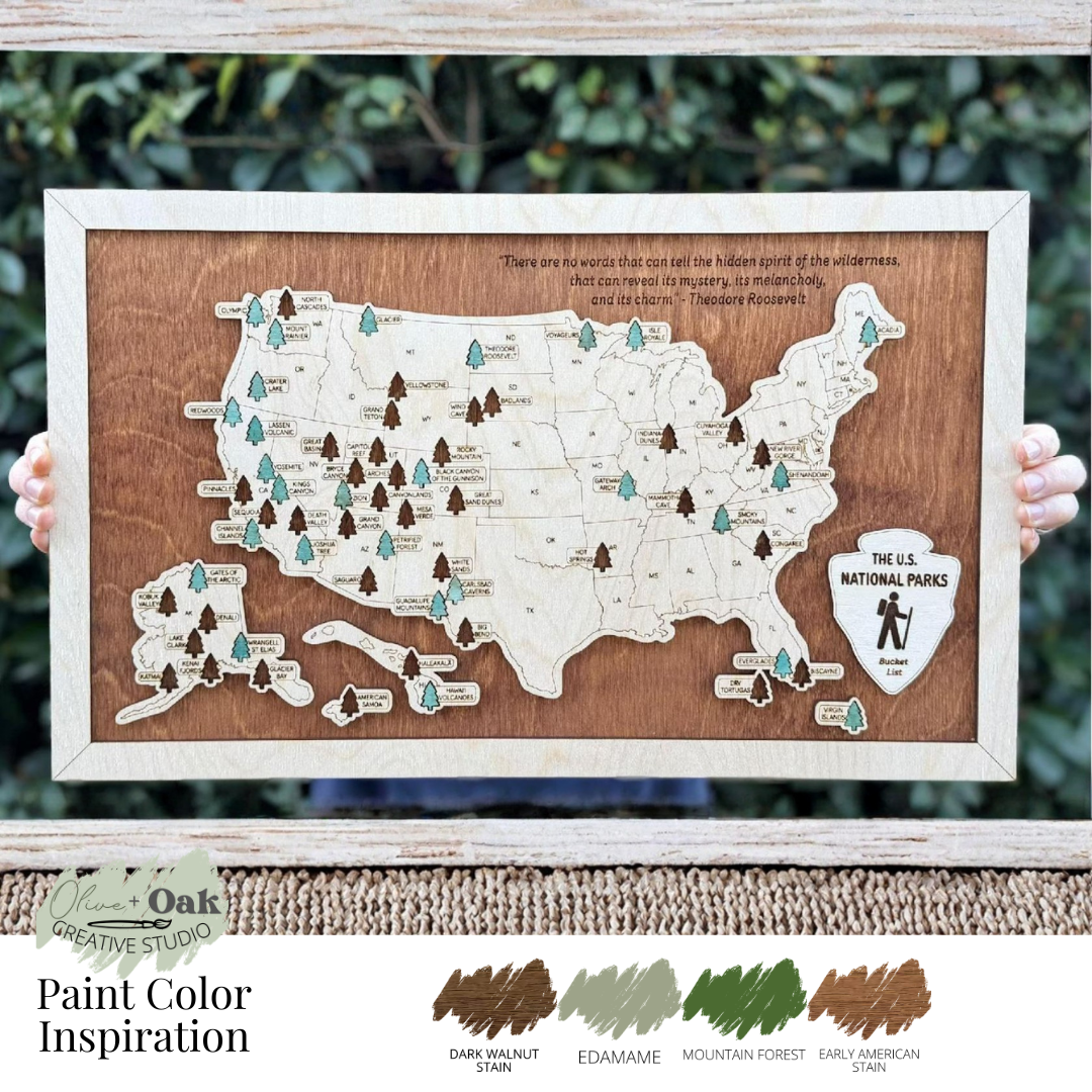 DIY Framed State Park Travel Map