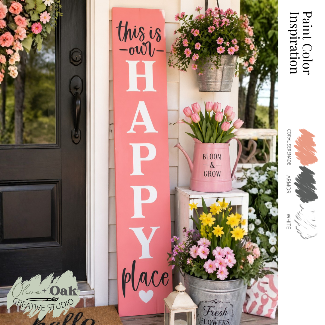 DIY Our Happy Place 4' Porch Sign