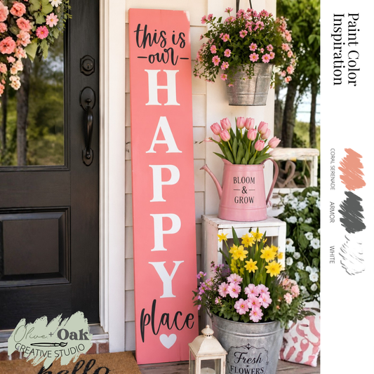 DIY Our Happy Place 4' Porch Sign