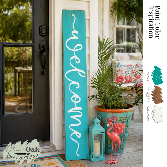DIY Welcome Script 4' Porch Sign
