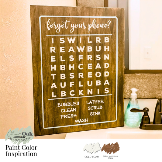 DIY Bathroom Word Search Pallet Sign