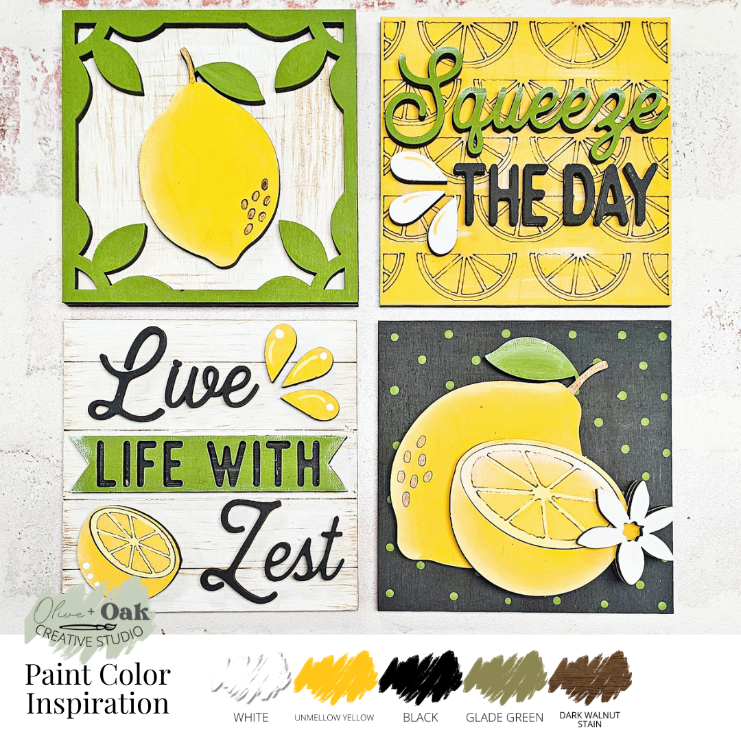 DIY Mini Lemon Square Tiles *Inserts ONLY*