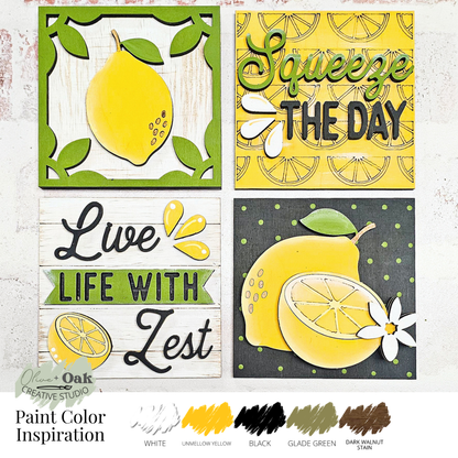 DIY Mini Lemon Square Tiles *Inserts ONLY*