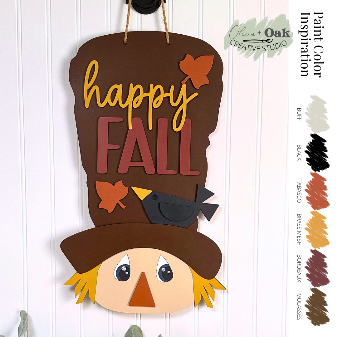 DIY Hello Fall Scarecrow Door Hanger