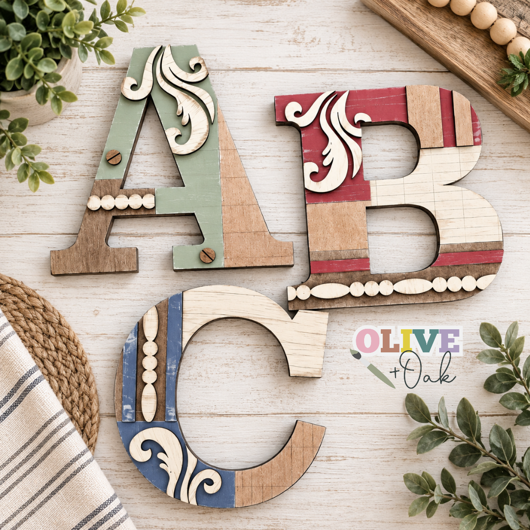 DIY Vintage Industrial Initials