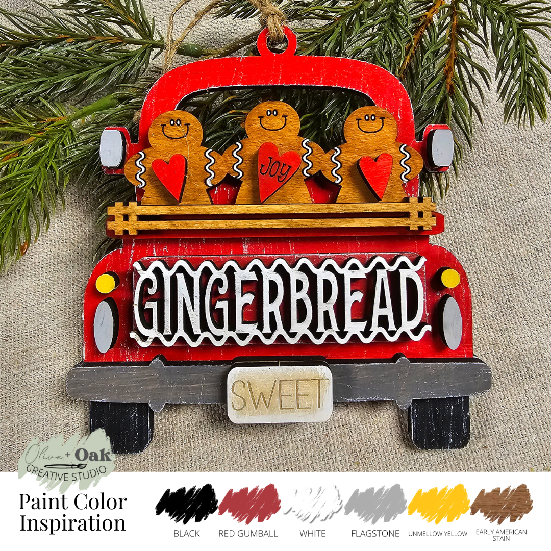 DIY Kit Gingerbread Truck Ornament