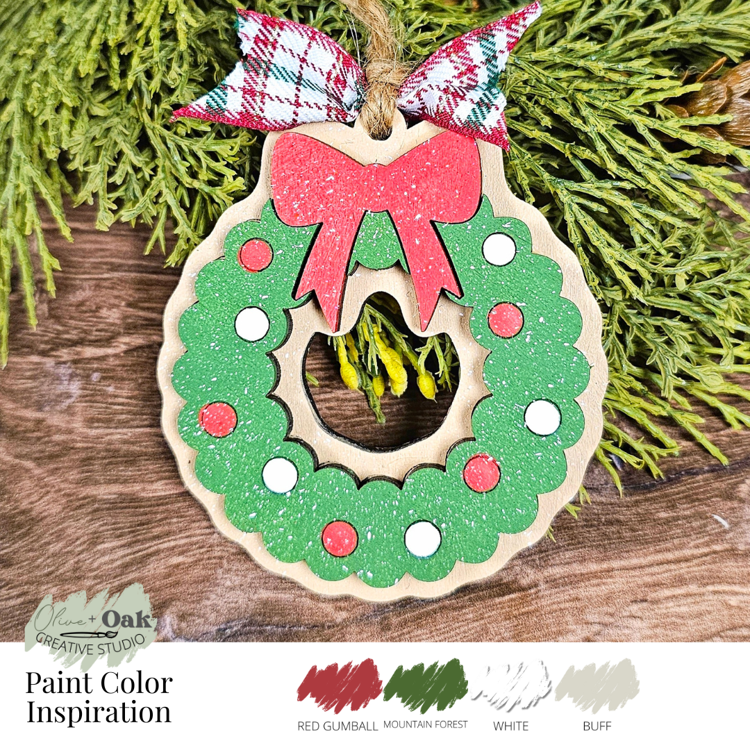 DIY Kit Iced Wreath Cookie Ornament