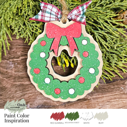 DIY Kit Iced Wreath Cookie Ornament