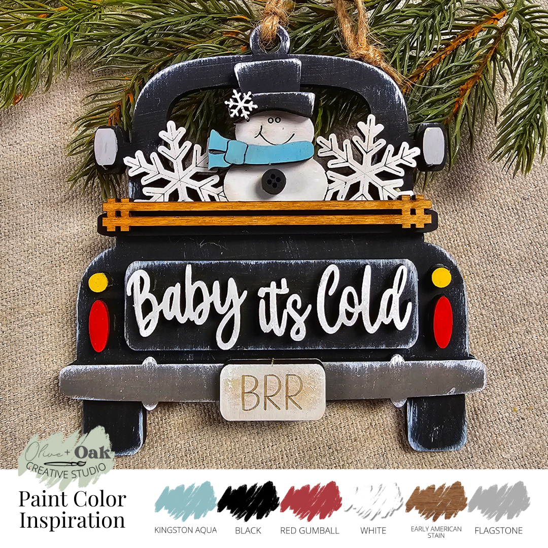 DIY Kit Baby Its Cold Truck Ornament