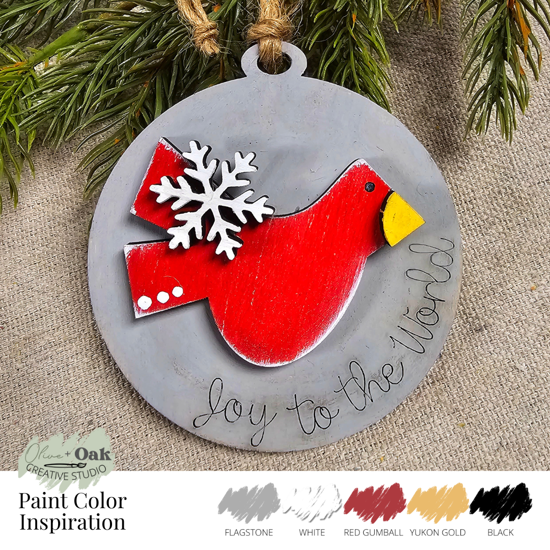 DIY Kit Joy to the World Cardinal Ornament