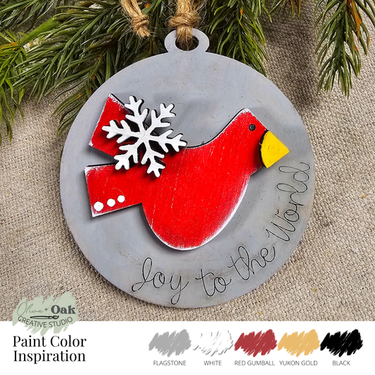 DIY Kit Joy to the World Cardinal Ornament