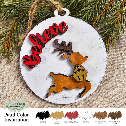 DIY Kit Believe Reindeer Ornament