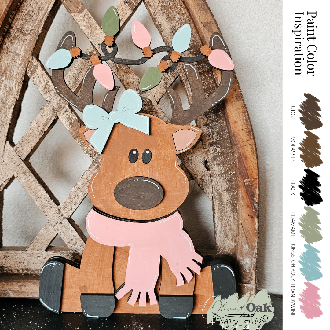 DIY Mini Miss Reindeer Shelf Sitter