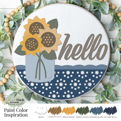 DIY Sunflowers in A Mason Jar Door Hanger