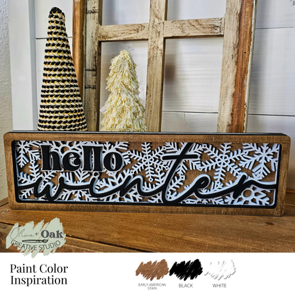 DIY Winter Snowflakes Chunky Shelf Sitter