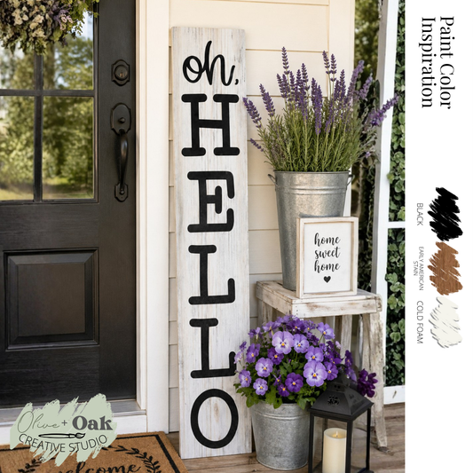 DIY Oh Hello 4' Porch Sign